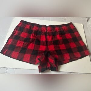 Auden Women’s Sleep Pajama Shorts Red Buffalo Check Plus size 2X